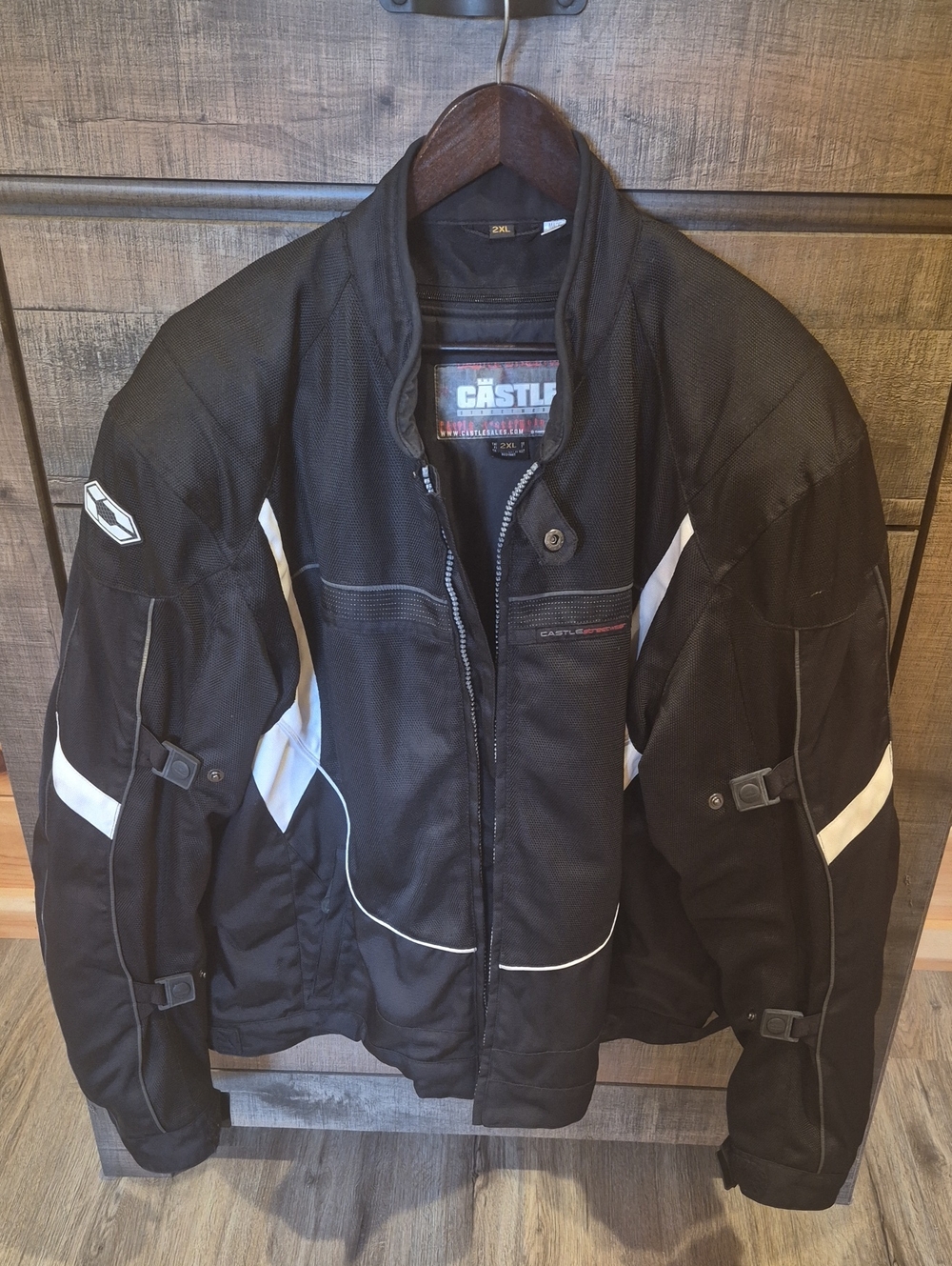 Castle Motorcycle Men's Enduro Jacket with White Accents.